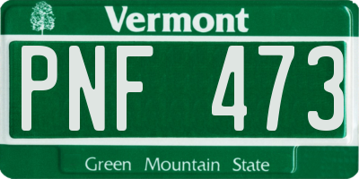 VT license plate PNF473