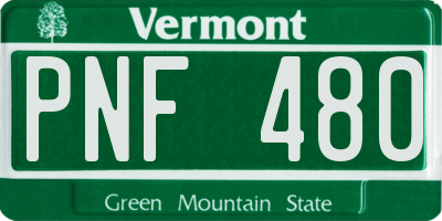 VT license plate PNF480