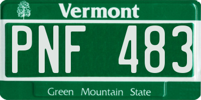 VT license plate PNF483