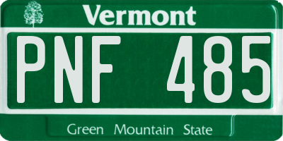 VT license plate PNF485