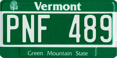 VT license plate PNF489