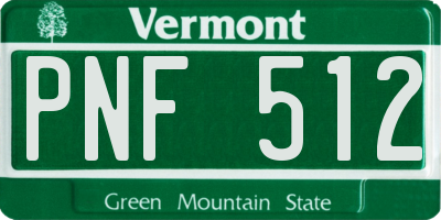 VT license plate PNF512