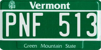 VT license plate PNF513