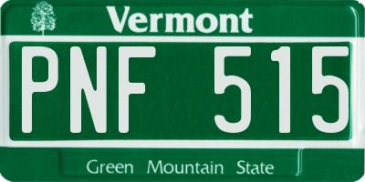 VT license plate PNF515