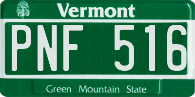VT license plate PNF516