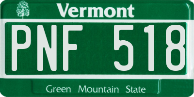 VT license plate PNF518
