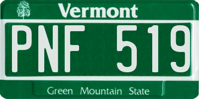 VT license plate PNF519