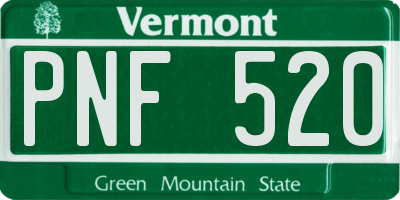 VT license plate PNF520
