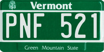 VT license plate PNF521