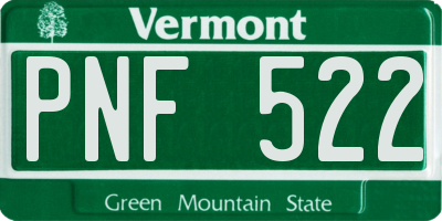 VT license plate PNF522