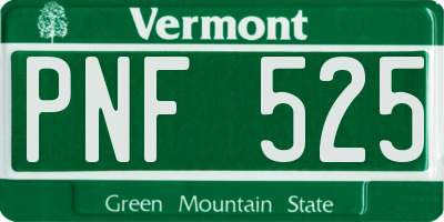 VT license plate PNF525