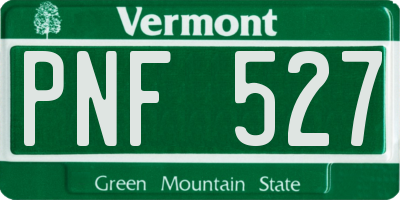 VT license plate PNF527