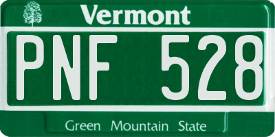 VT license plate PNF528