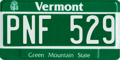 VT license plate PNF529