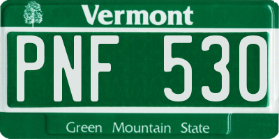 VT license plate PNF530