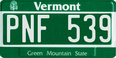 VT license plate PNF539
