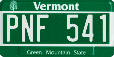 VT license plate PNF541