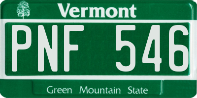 VT license plate PNF546