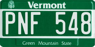 VT license plate PNF548