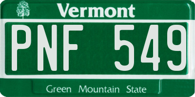 VT license plate PNF549