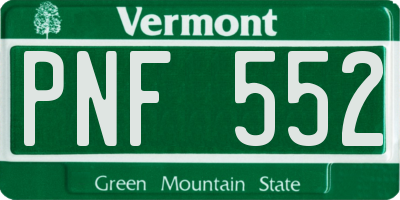 VT license plate PNF552