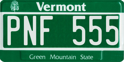 VT license plate PNF555