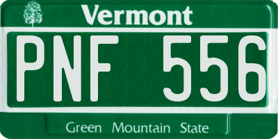 VT license plate PNF556