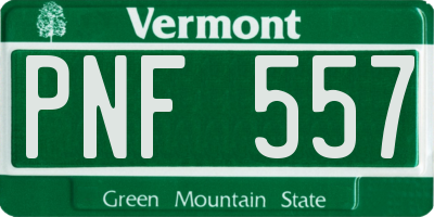 VT license plate PNF557