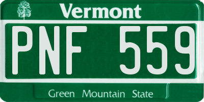 VT license plate PNF559