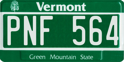 VT license plate PNF564
