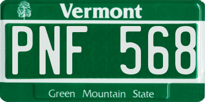 VT license plate PNF568