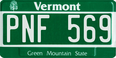 VT license plate PNF569