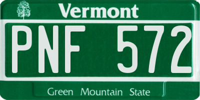VT license plate PNF572