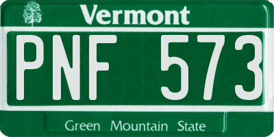 VT license plate PNF573