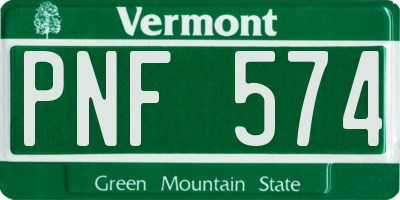 VT license plate PNF574