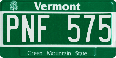 VT license plate PNF575