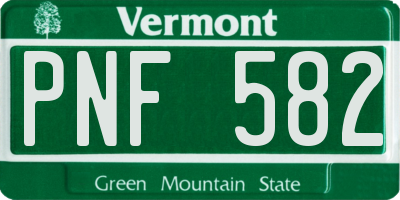 VT license plate PNF582