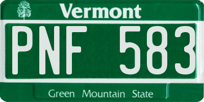 VT license plate PNF583