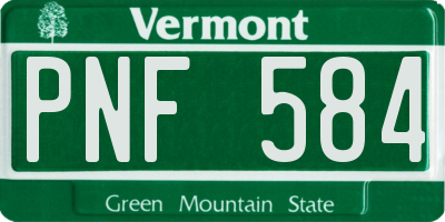 VT license plate PNF584