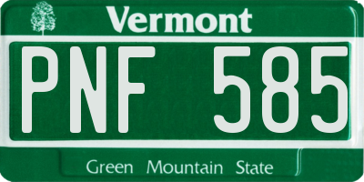 VT license plate PNF585