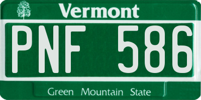 VT license plate PNF586