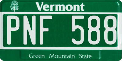 VT license plate PNF588