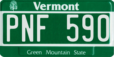 VT license plate PNF590