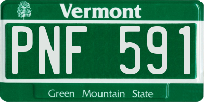 VT license plate PNF591