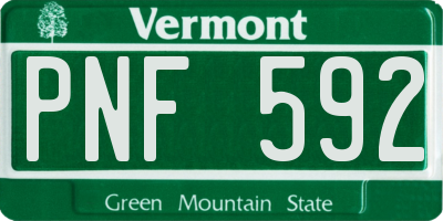 VT license plate PNF592