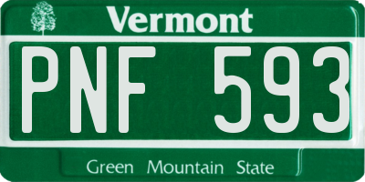 VT license plate PNF593
