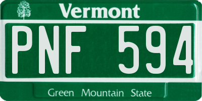 VT license plate PNF594