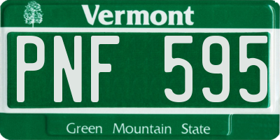 VT license plate PNF595