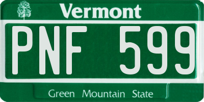VT license plate PNF599