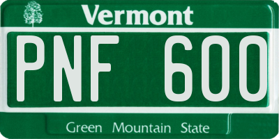 VT license plate PNF600